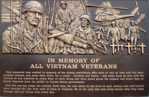 Vietnam Veterans Memorial bronze plaque by Buccacio Sculpture Services